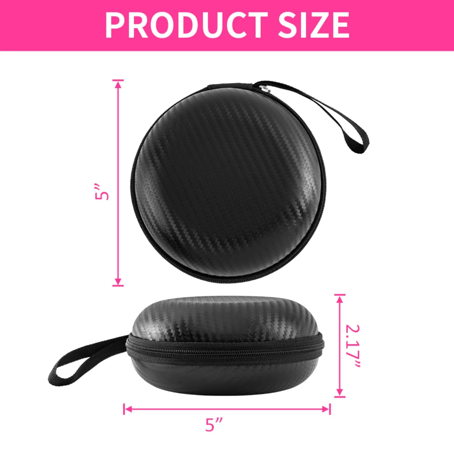 Portable Leather Makeup Mirror - Touch Dimming, Built-In Lipstick Storage, Rechargeable with Hanging Strap