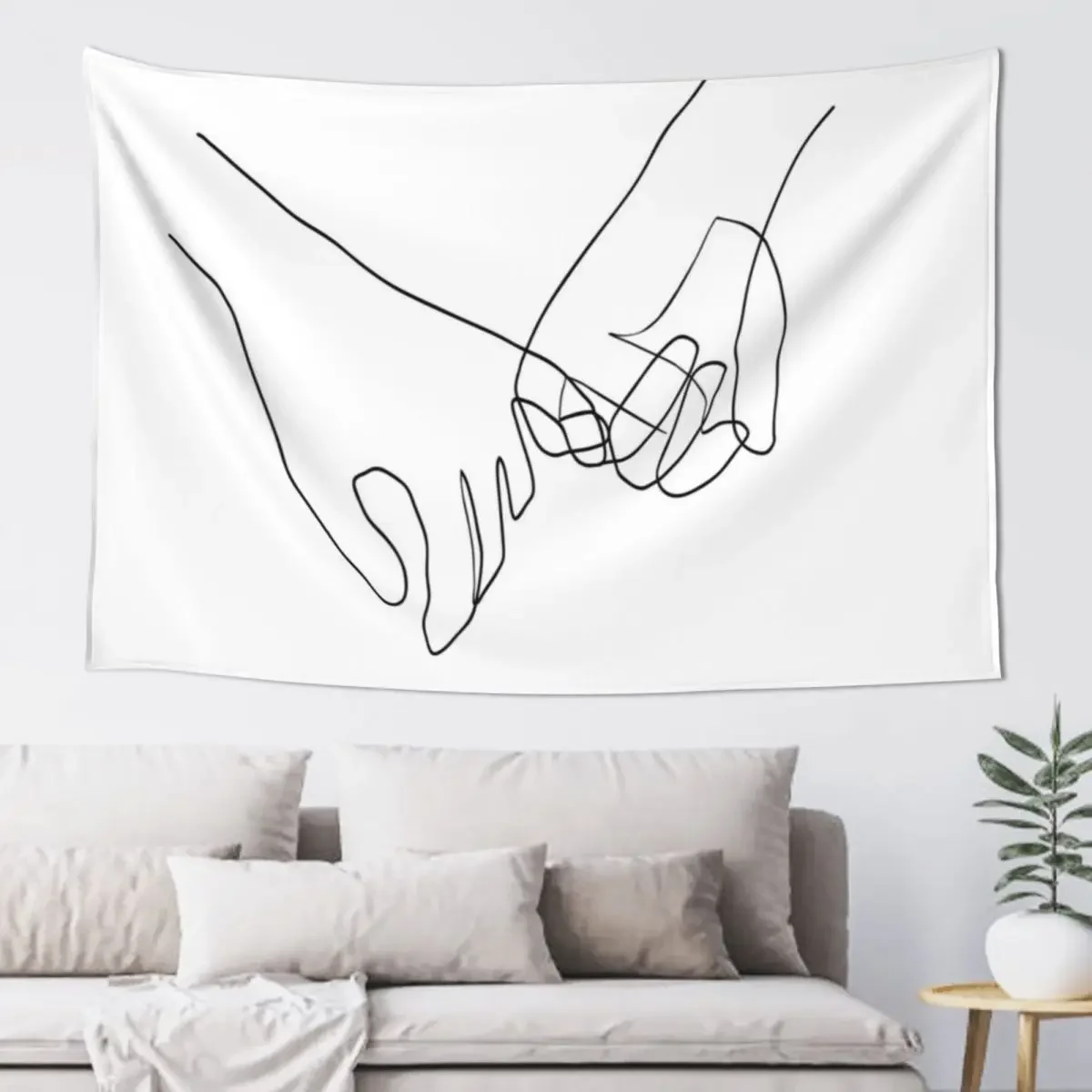 Pinky Swear - Line Art Tapestry Bedroom Deco Home And Comfort Decor Decor Home Tapestry