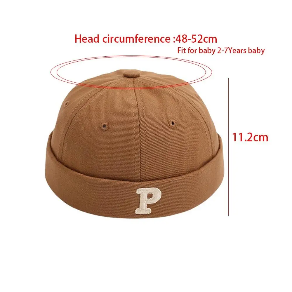 Scalp Protection Baby Bucket Caps Letters Printed Embroidery Letter P Kids Beanie Adjustable Breathable Infant Fisherman Cap