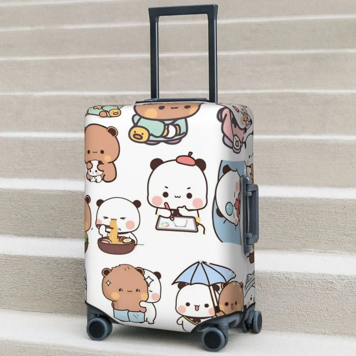 

Bubu Dudu Cute Cartoon Bear Character Suitcase Cover Kawaii Panda Vacation Business Elastic Luggage Supplies Protector