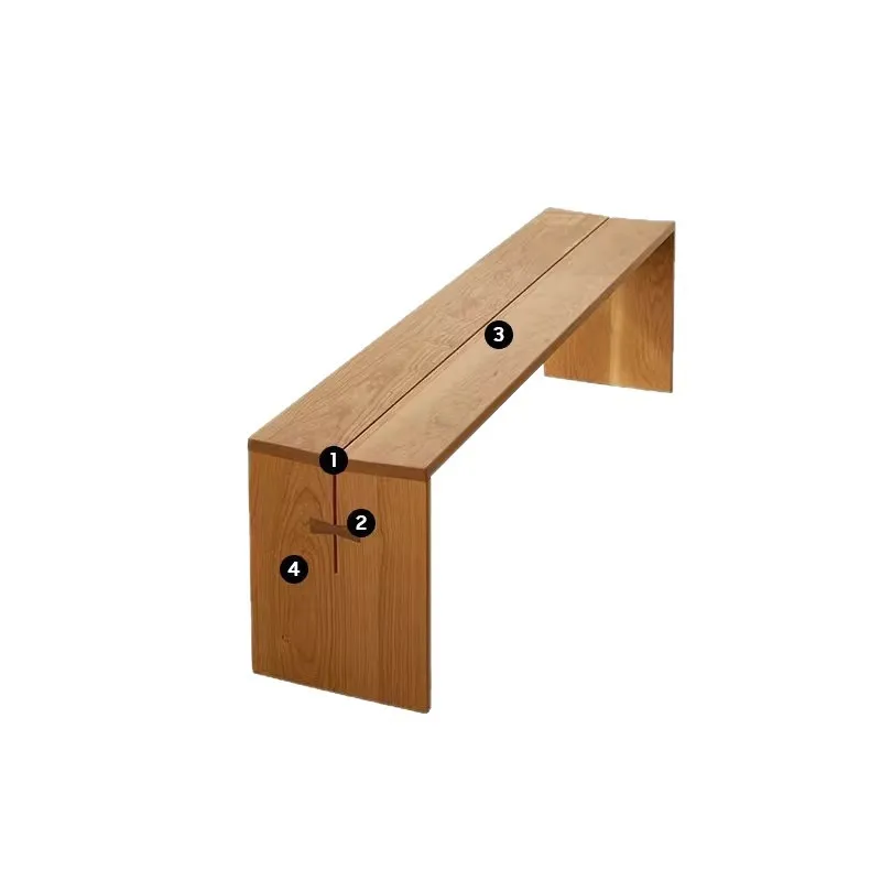 Solid wood bench, home Nordic modern simple dining table stool cherry wood bedroom bedside bench