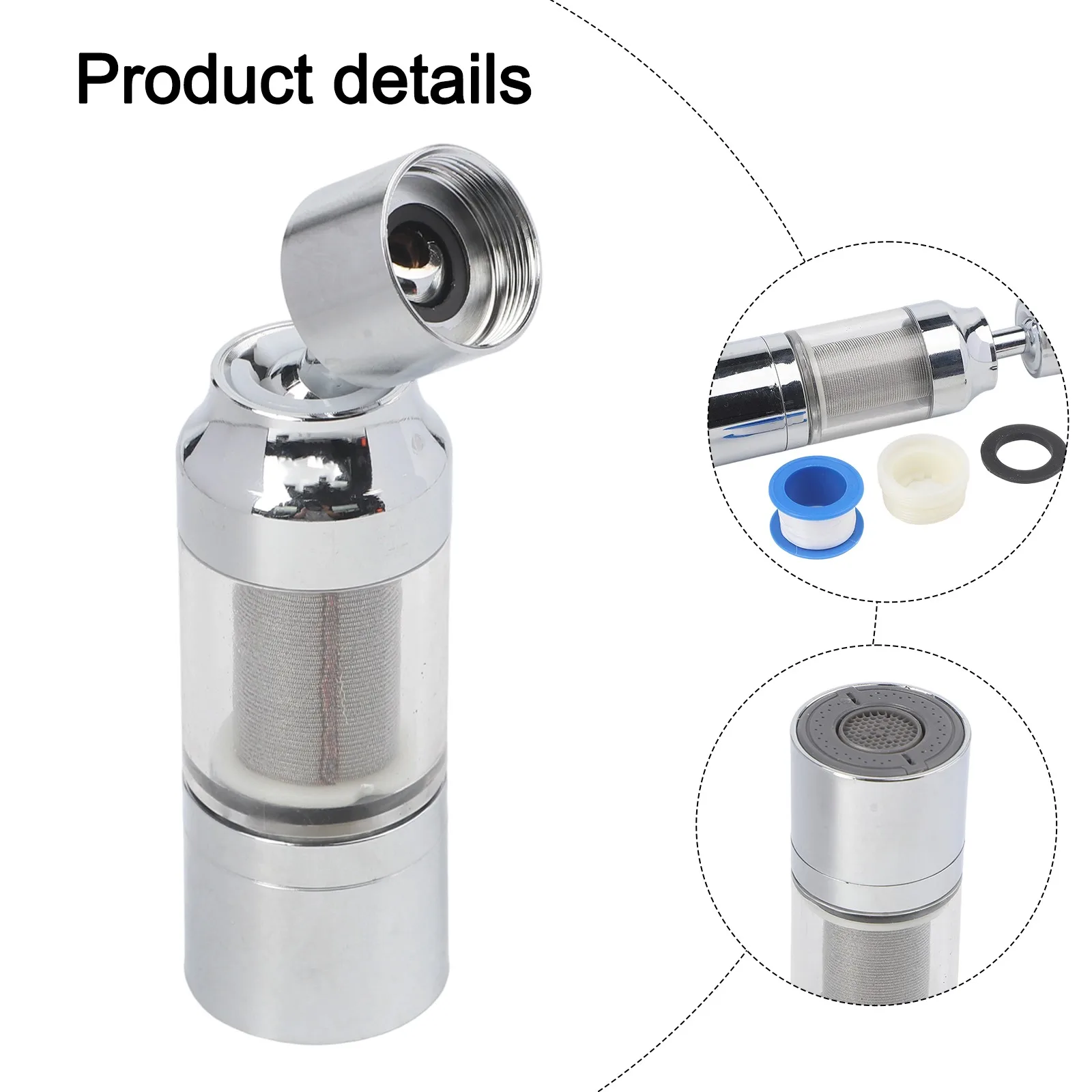 Chrome Faucet Filter Replaceable Filter Cartridge Faucet Cleaner Robust ABS Material Three-stage Pressure for boost