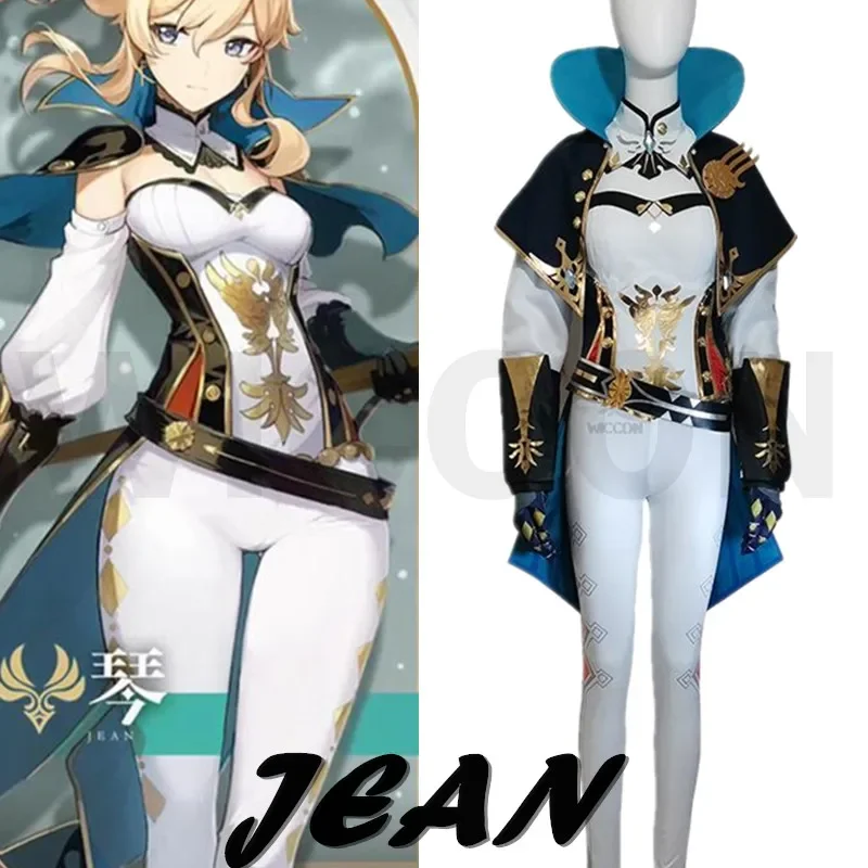 

Game Genshin Impact Jean Cosplay Costume New Suit Uniform Halloween Carnival Role Play Party Outfit For Women Girls Xs-xxl