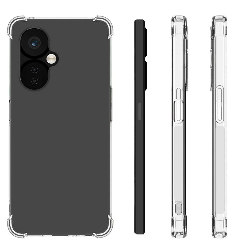One Plus Nord CE 3 Lite CPH2467 CPH2465 케이스 클리어 에어 쿠션 에어백 실리콘 뒷면 커버 Oneplus Nord CE 3 Lite 용 소프트 범퍼