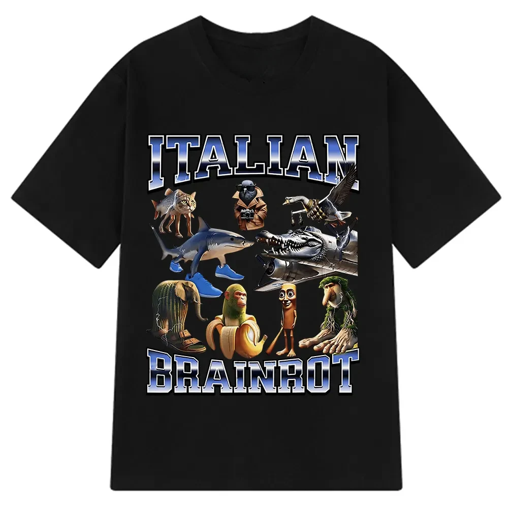 

Italian Brainrot Funny Meme T-shirt Tralalero Tralala Tung Tung Tung Sahur Bombardiro Crocodilo Brr Brr Patapim Men Women Tshirt