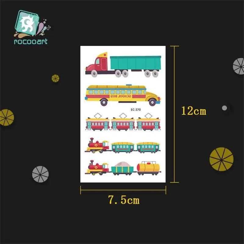 Cute Car Aircraft Design Waterproof Temporary Tattoos Stickers For Kids Girl Children Gift Water Transfer Fake Tattoo