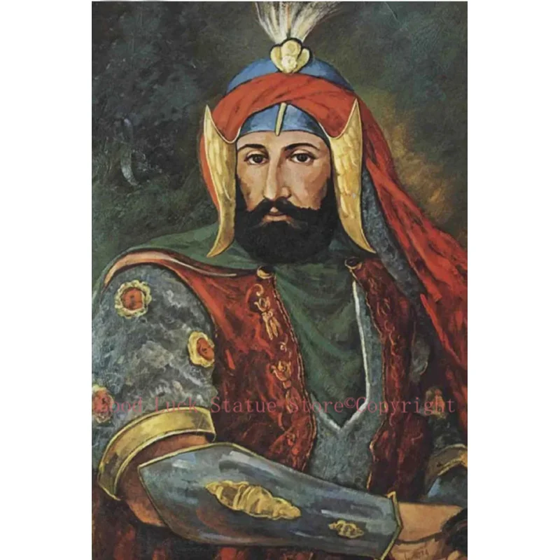 100% hand painted oil painting -- 17th the Sultan of the Ottoman Turkey Empire Murad IV portrait painting on canvas