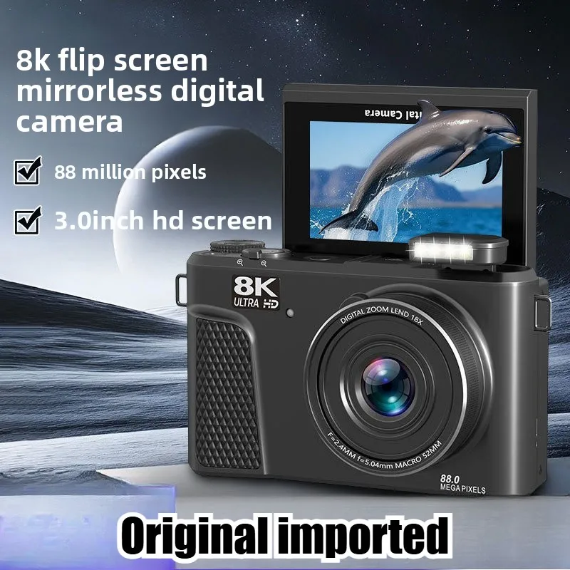 Micro câmera de movimento único 88 megapixels selfie 8k câmera digital de vídeo fotografia profissional go pro câmera de ação consola