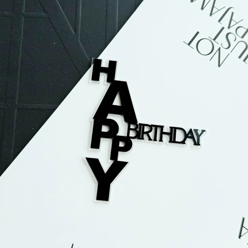 Goldene Acryl 'Happy Birthday' Kuchendekoration für Kindergeburtstage, Kuchenaufsätze, Geschenk, Backzubehör, Babyparty – Detail 6