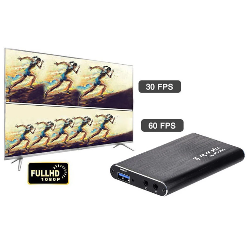 Carte de capture vidéo compatible USB 3.0 HDMI, enregistreur Grabber pour jeu, streaming, diffusion en direct, 4K, 60Hz, 30Hz, 1080P