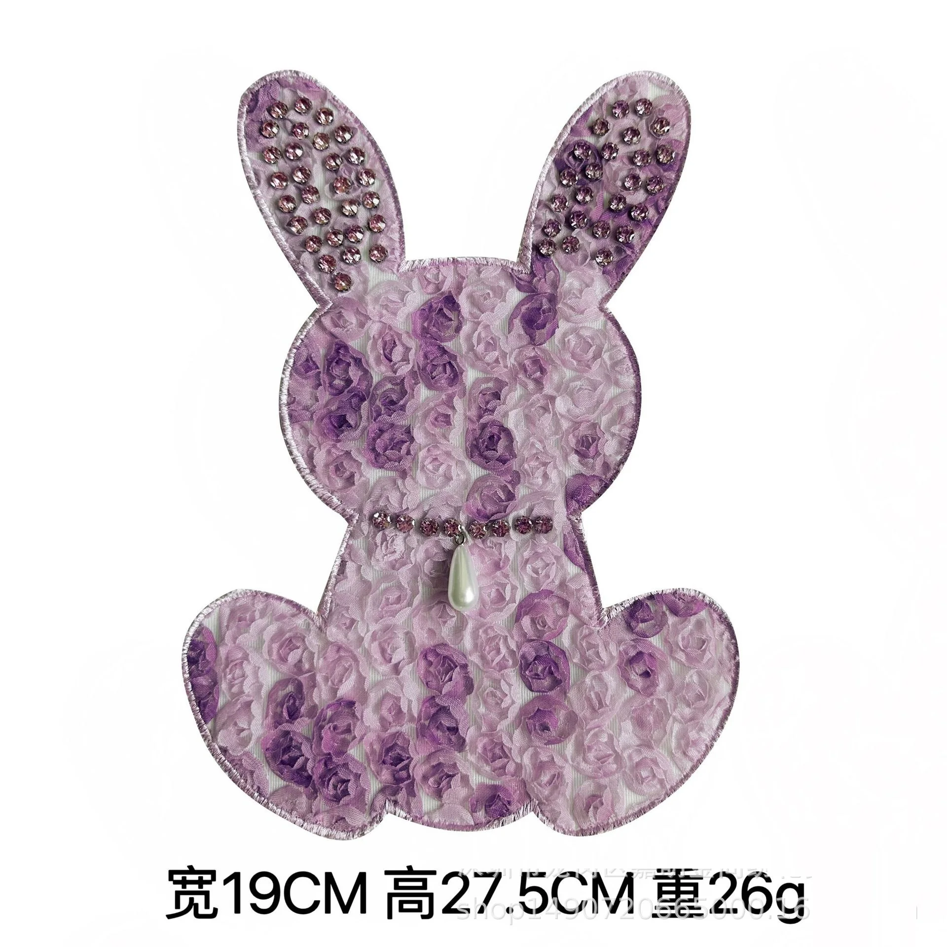 1pcs The new heavy diamond mesh rose rabbit design sense of fashion without backing need to sew dense