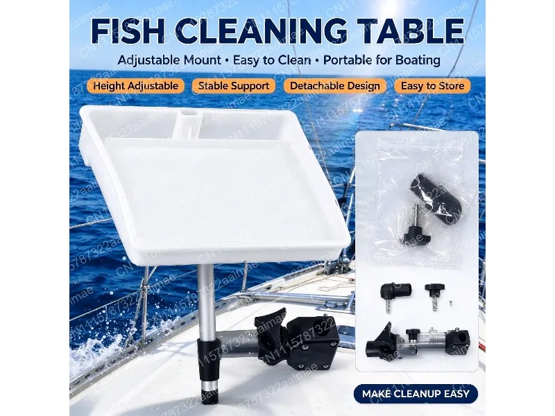 Adjustable Fishing Bait Cutting Board with Bracket for Yacht Speedboat Marine Deck Table