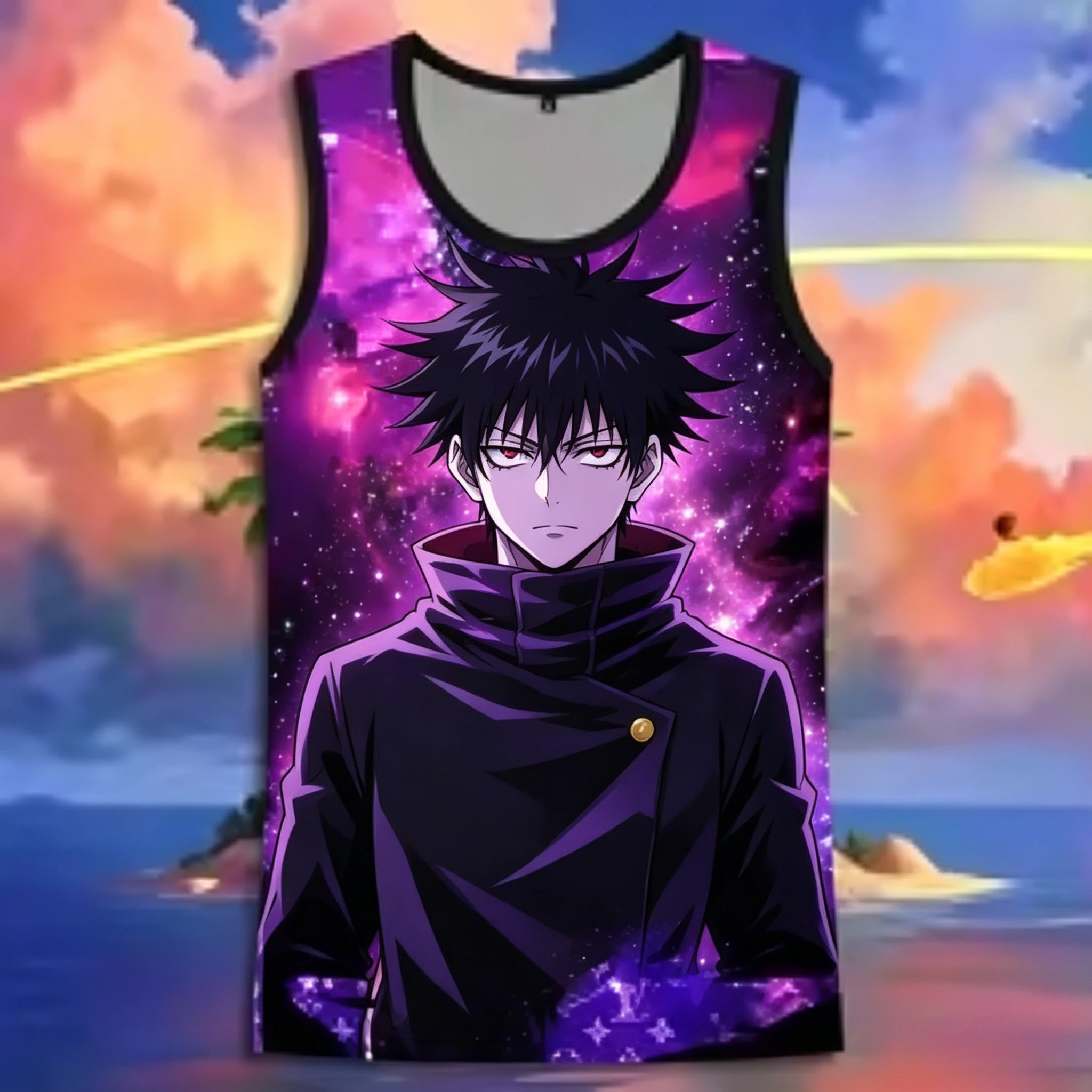2026 Summer Jujutsu Kaisen Retro Cosplay Vest Men's Oversize 3D Printed Sleeveless T-shirt Family Unisex Children Sports Shirt