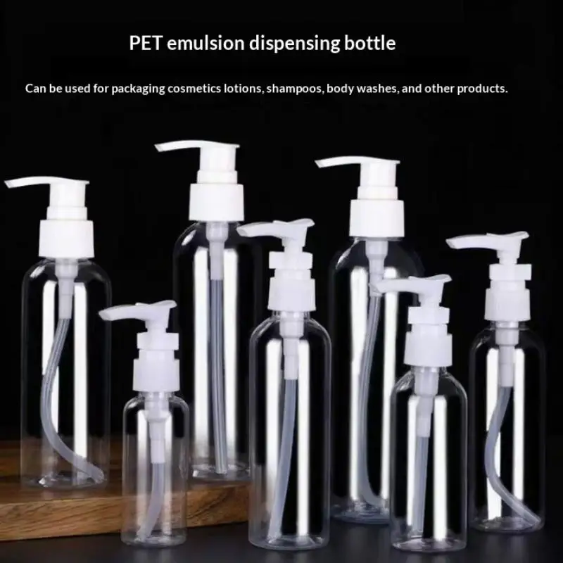 5Pcs Press Type Bottle Plastic Refillable Shampoo Bottle Shower Bottle Moisturizers Liquid Lotion Bottles Cosmetics Container