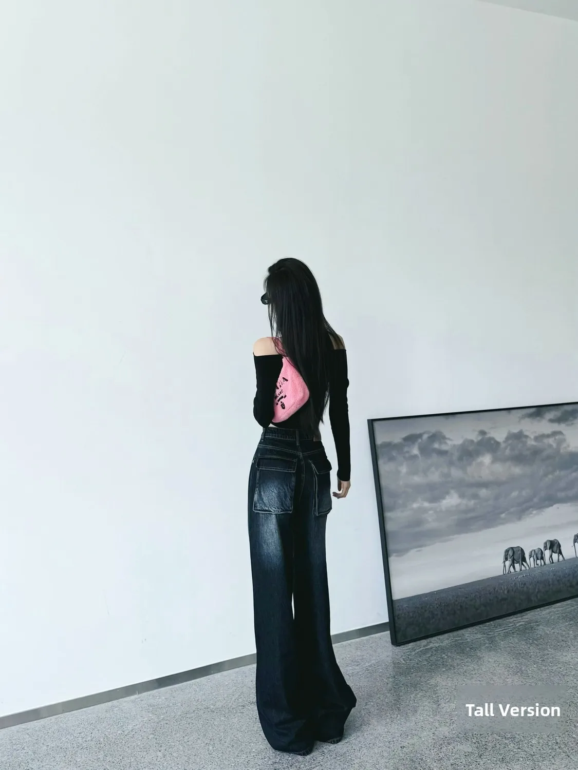 

Длинные женские джинсы с высокой талией, свободный крой, винтажные универсальные прямые джинсовые брюки длиной до пола, эксклюзивные домашние брюки...