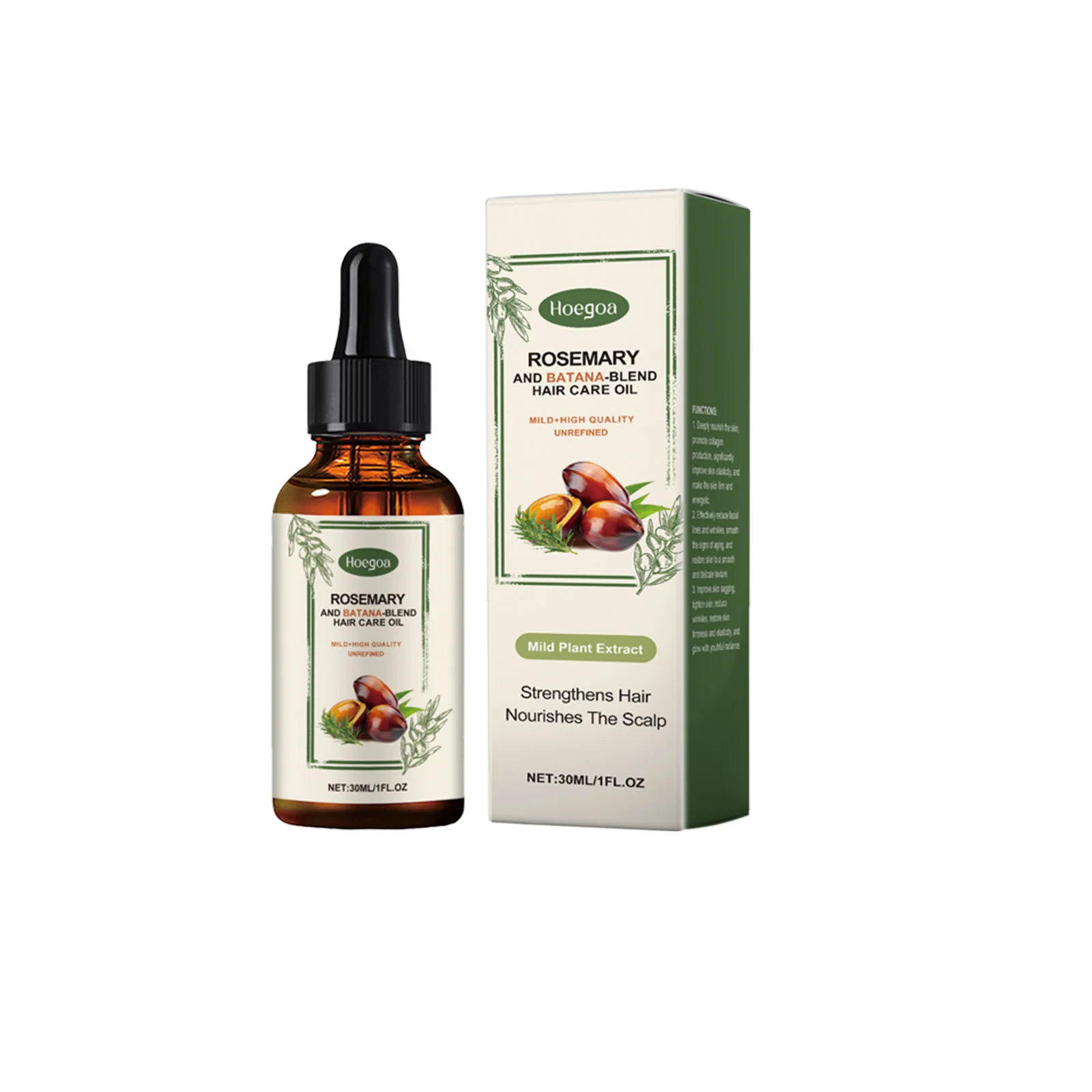 

Hoegoa Rosemary Hair Care Oil Nourishes Hair Follicles Moistens Hair Moisturizes Scalp And Rejuvenates Hair 3pcs