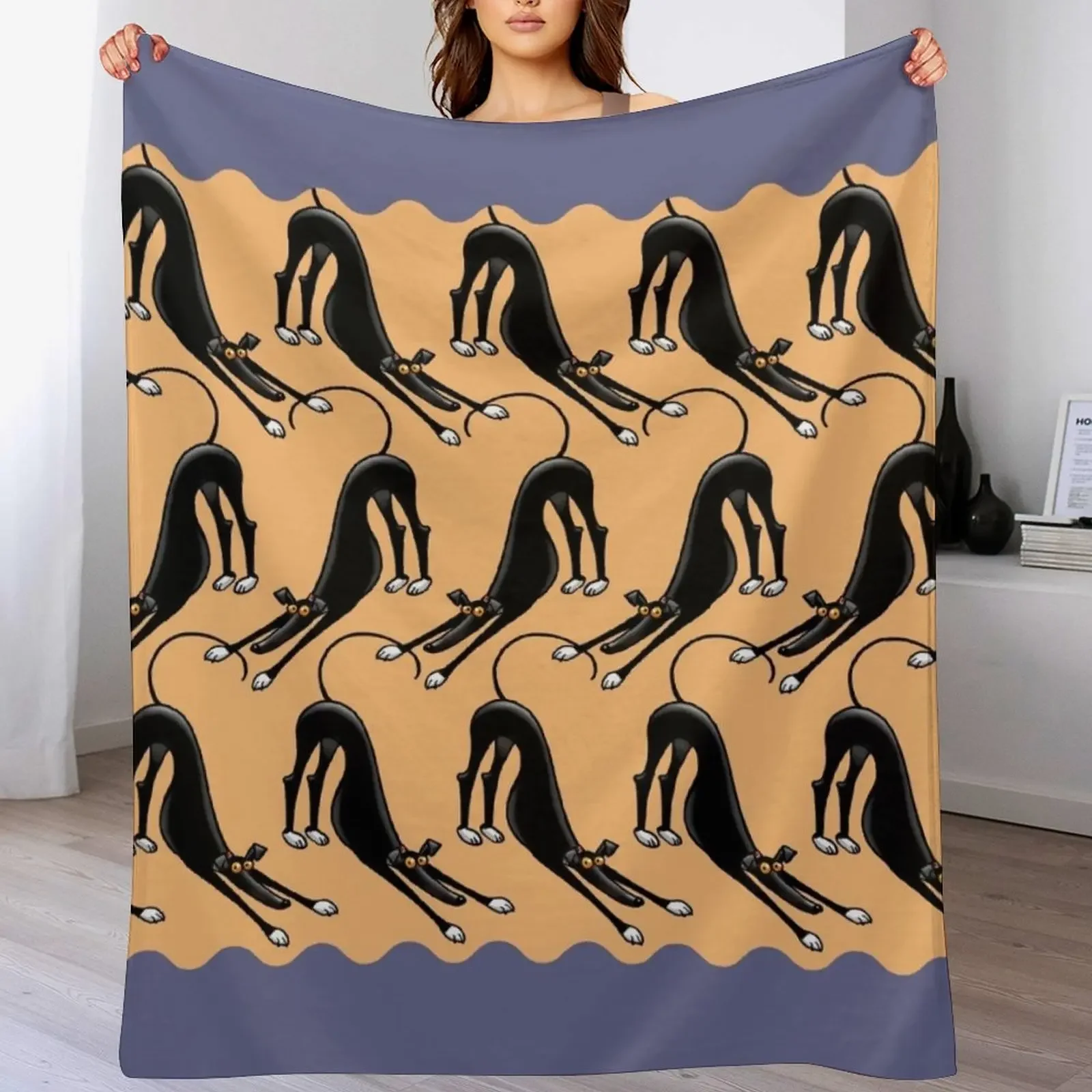 

Bowdown Hound Throw Blanket Flannel Fabric Furry Custom Plaid Blankets