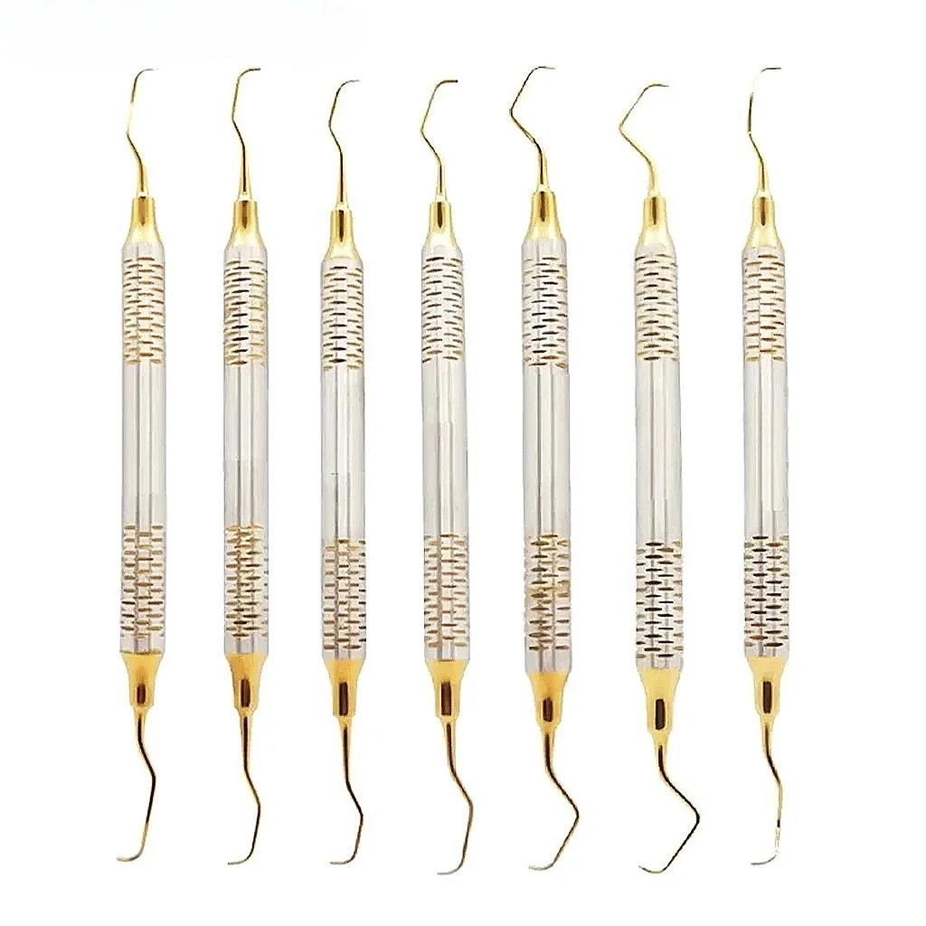 

7 шт., стоматологический скалер для чистки зубов, ручной набор, пародонтальные изящные костные кюреты, перио-сканеры, инструмент для ухода за полостью рта, отбеливание зубов