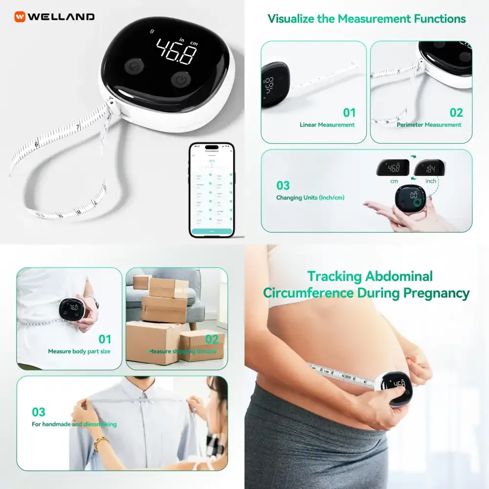 

Умная цифровая мягкая рулетка для измерения тела с приложением для записи данных для Android, для отслеживания фитнеса и снижения веса