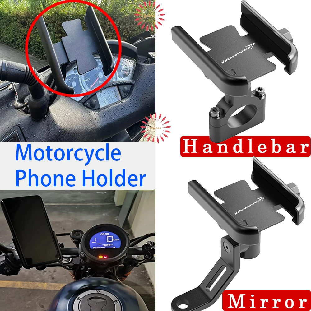 

Widely Used For HONDA CB750 Hornet CB 750 Universal Handlebar Mobile Phone Holder Motorcycle Accessories 360° Degree Rotation