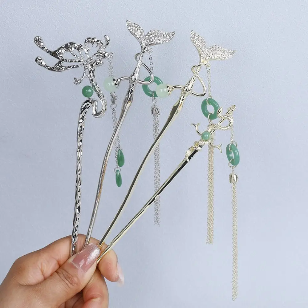 Hair Fork Women Hair Accessories Geometric Hair Stick Hairstyle Design Tool New Chinese Style Hairpin Tassel Hair Stick