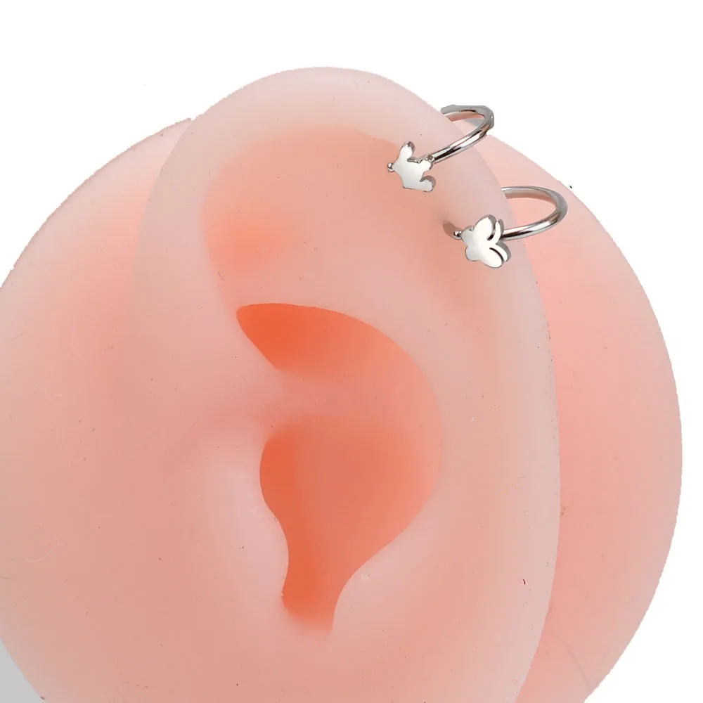 1Pc Surgical Steel Star Butterfly Crown Cartilage Helix Nose Ring Piercing Hoop Nostril Nose Studs Lip Ring Body Jewelry Earring