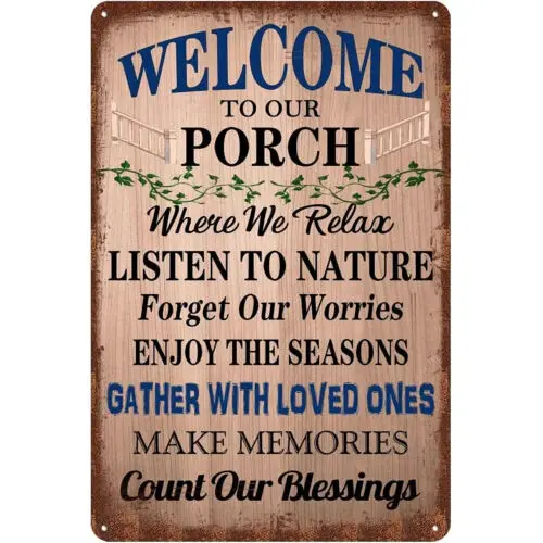 Funny Vintage Porch Tin Signs Home Metel Signs Retro Wall Decor Wall Art Signs