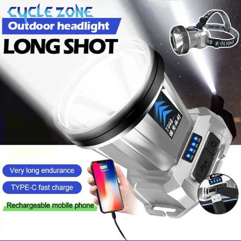 

Portable Headlamp Rechargeable Head Flashlight Built-in Battery Headlight Outdoor Camping Fishing Emergency Searching Lantern