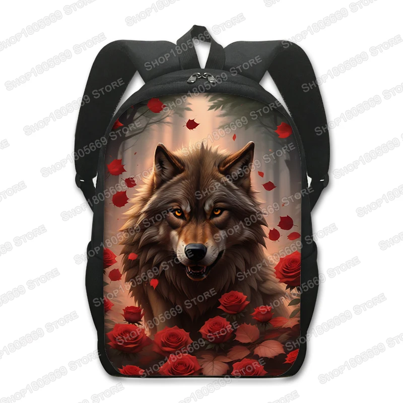 Wolf / Husky Dog Print Backpack Men Women Casual Rucksack Children School Bags for Teenager Girls Boys Daypack Student Book Bag