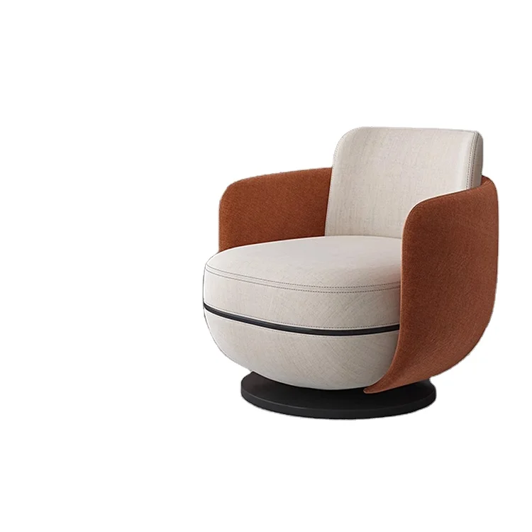 

Luxury living room rotating leisure sofa chair leisure chair hotel chair leisure single armchair with metal base
