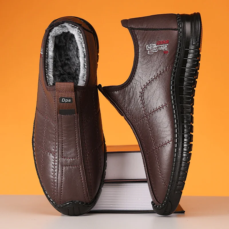 

2025 Winter Men's Shoes Thickened Warm Waterproof Anti Slip Thick Walking Boots Large 39-46 Men's Shoes