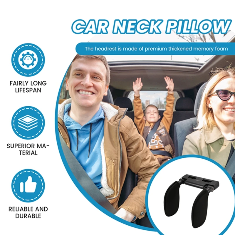 Car Neck Headrest Pillow Adjustable Angle Support Travel Rest Memory Pillow Car Seat Headrest Pillow For Kids Adults