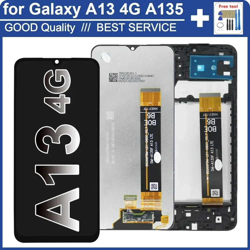 6.6''  A13 4G Screen for Samsung A13 4G A135 A135F LCD Display Touch Screen Replacement Digitizer for Samsung A135 LCD Display