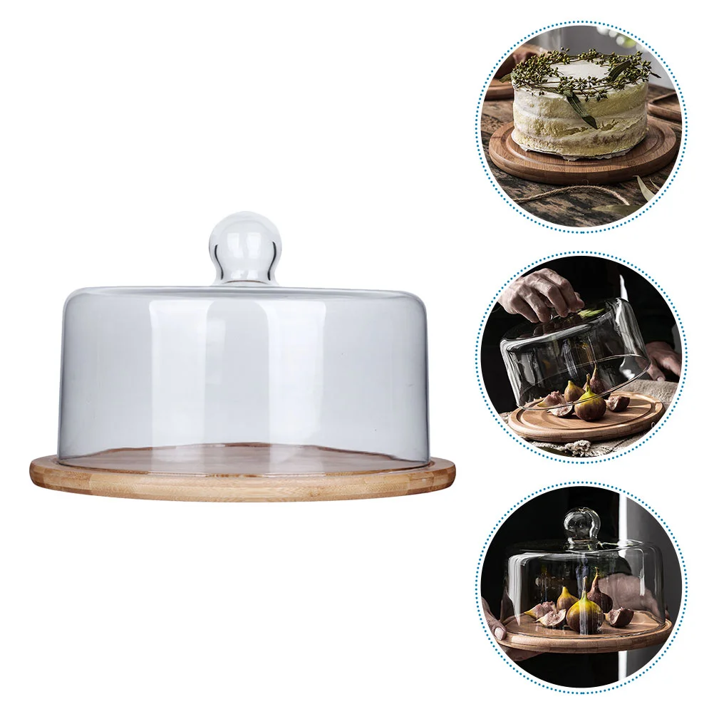 

Foods Cake Glass Cover Displaying Decorate with Tray Dessert Khaki Decorative Hood Bread