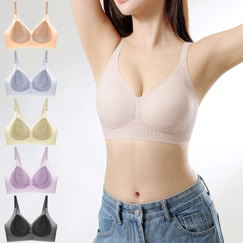 Underwear For Women Anti-sagging Thin Style Comfortable Breathable Lingerie Without Steel Rings Brassiere Semi Fixed Cup Bra