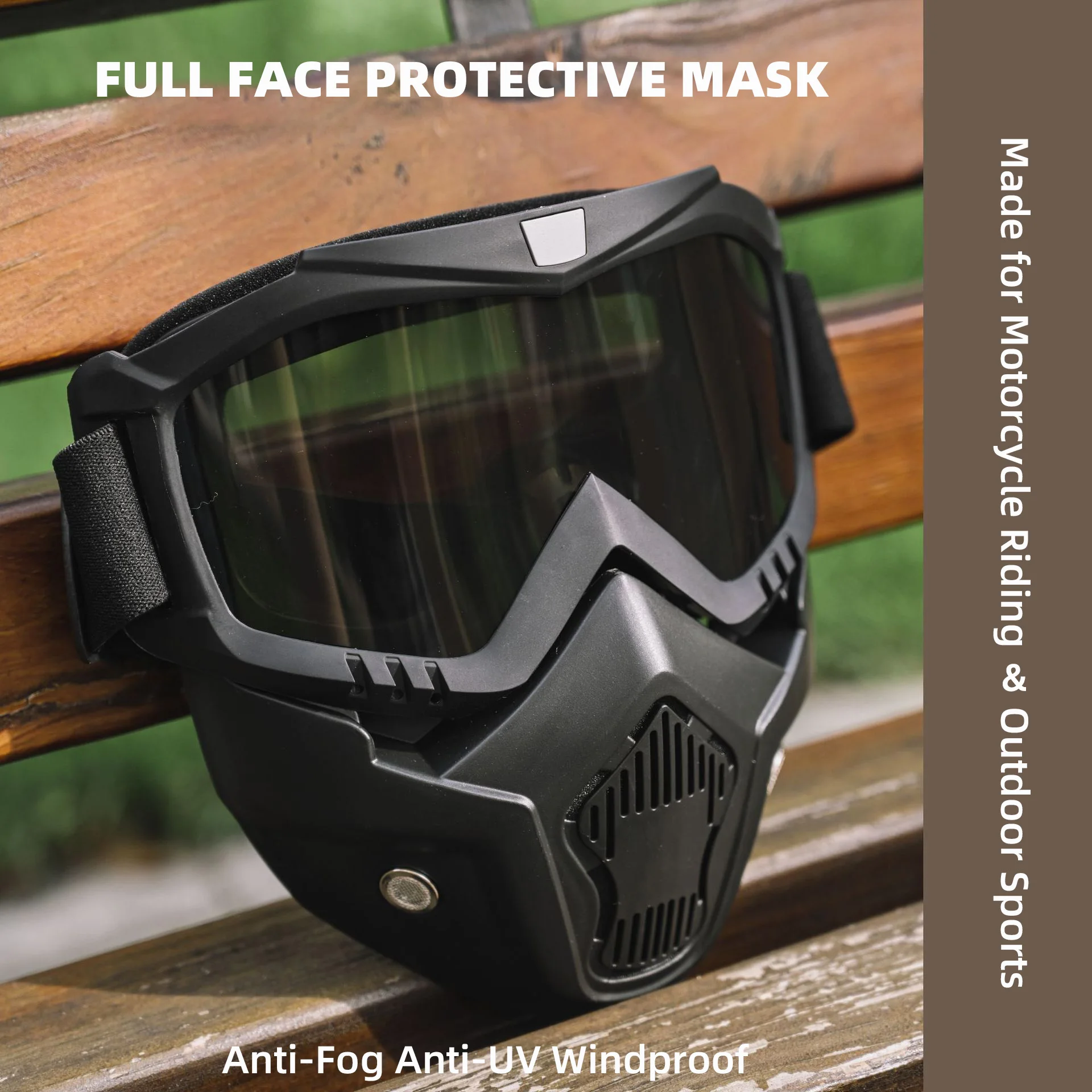 

Motorcycle Mask Keep Warm Riding Goggles Outdoor Sports Anti-Fog Anti-UV Windproof Full Face Protective Mask Unisex All-season