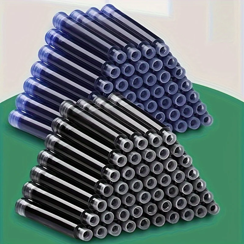 30pcs 3.4mm Fountain Pen Ink Cartridges-Assorted Colors (Red,Black,Blue)-Premium Universal Refill Tubes for School & Office Use