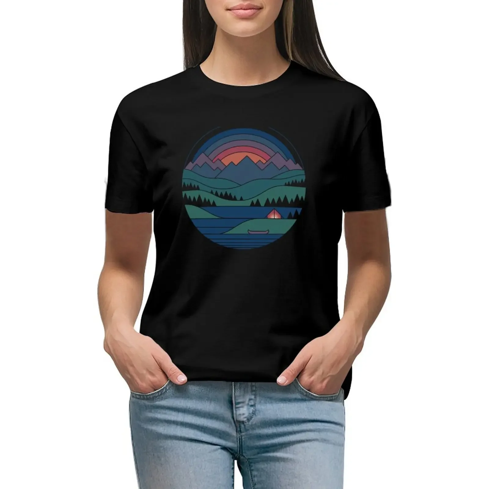 

The Lake at Twilight T-Shirt summer clothes Aesthetic clothing t-shirts for Women pack