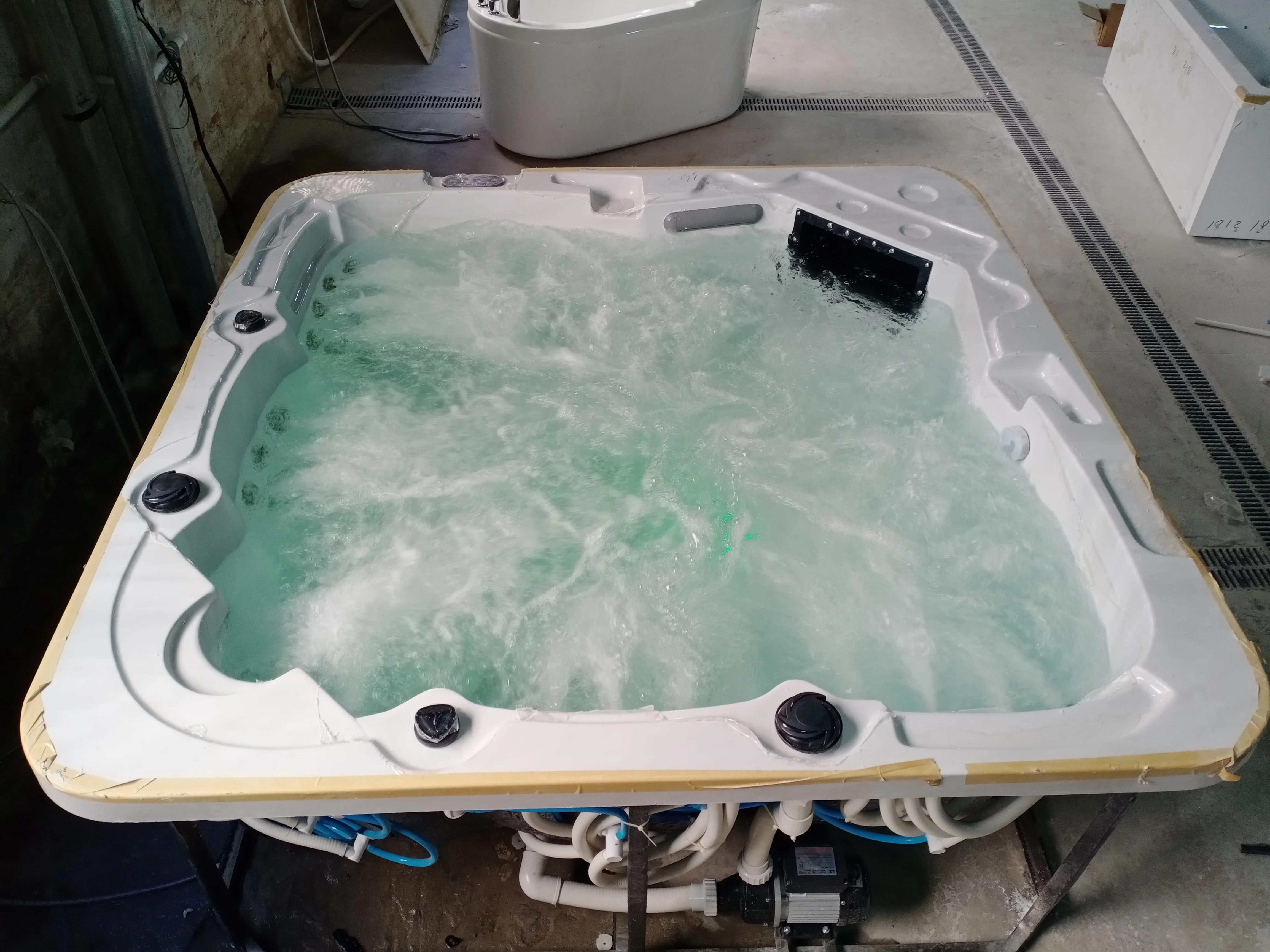 Jacuzzi de Lujo ZXHK para 5 Personas, Spa con Hidromasaje, Piscina de Masaje al Aire Libre