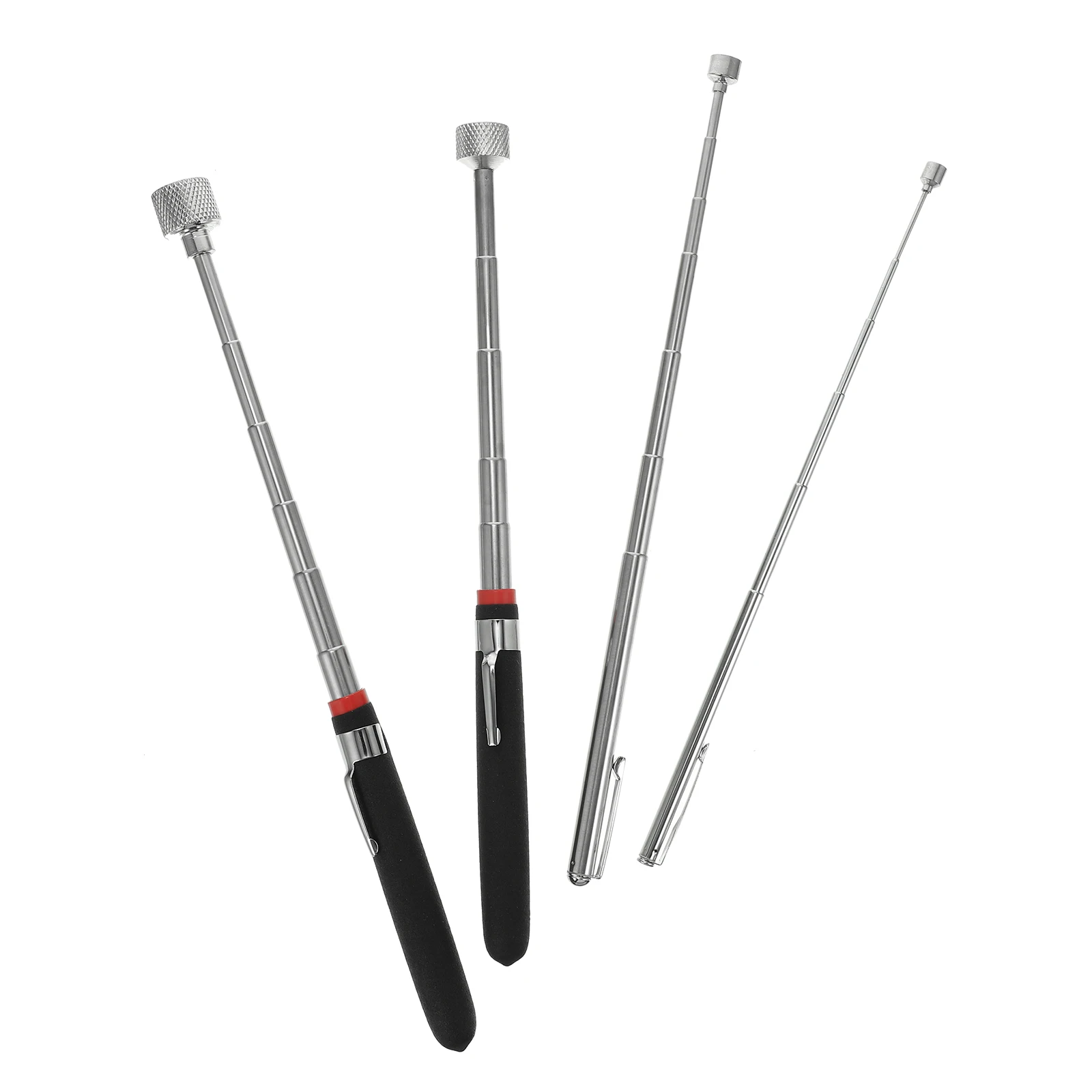 

4pcs Inspection Mirror Tools Magnet Garage Workshop Telescoping Pickup Gadget Flexible Stainless Steel Magnetic Pick Up Tool