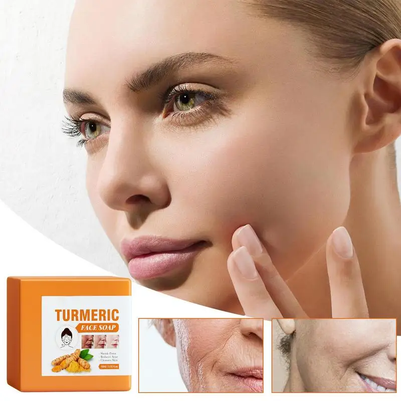 

Turmeric Soap Bar for Face & Body Hyperpigmentation Natural Handmade Soap Brightens Skin Evens Tone Fades Scars Age Spots