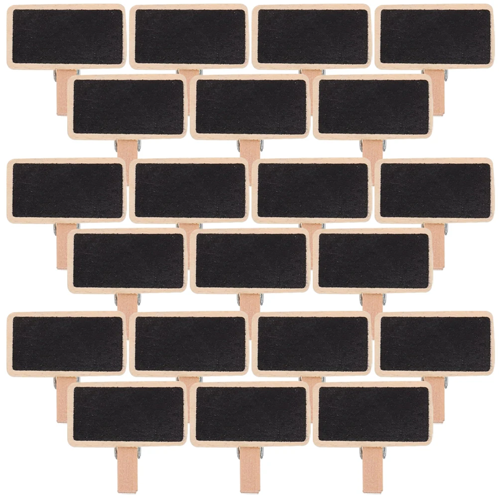

50 Pcs Mini Blackboard Clip Wooden Chalkboard Signs Garden Memo Food Message Board Decorative Style Practical Efficient