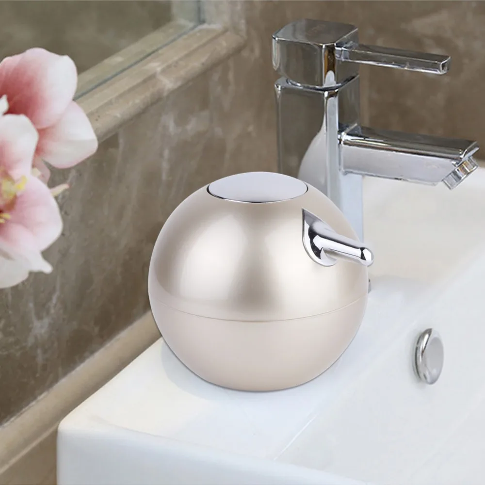 

ABS Soap Dispenser 380ml Capacity Gold Shampoo Dispenser Ball Shaped Liquid Pump Lotion Dispenser