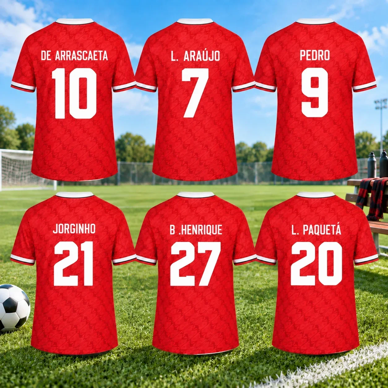 Camisa Flamengo 2026/27 Retro Fußball Unisex 3D, Atmungsaktives Sporttrikot Kurzarm Schnelltrocknend Lässiges Fan-Trikot – Detail 6