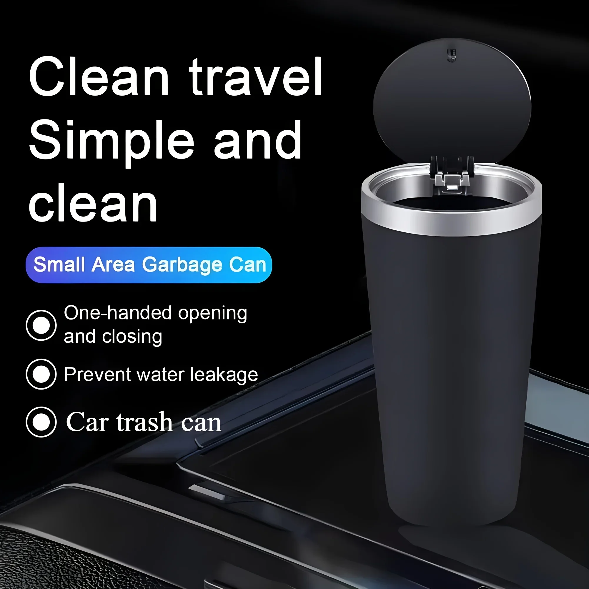 

Car Clamshell Trash Can, Seat Central Control Mini Storage Box, Waterproof Press Type Storage Bucket With Lid