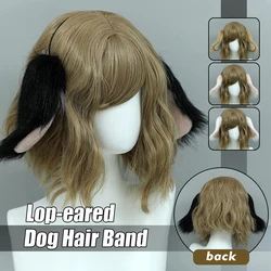 Namaakbont Hond Hangende Oren Hoofdband Harige Pluche Lolita Hoofdband Anime Cosplay Hoofddeksels Kawaii Haarband Kostuum