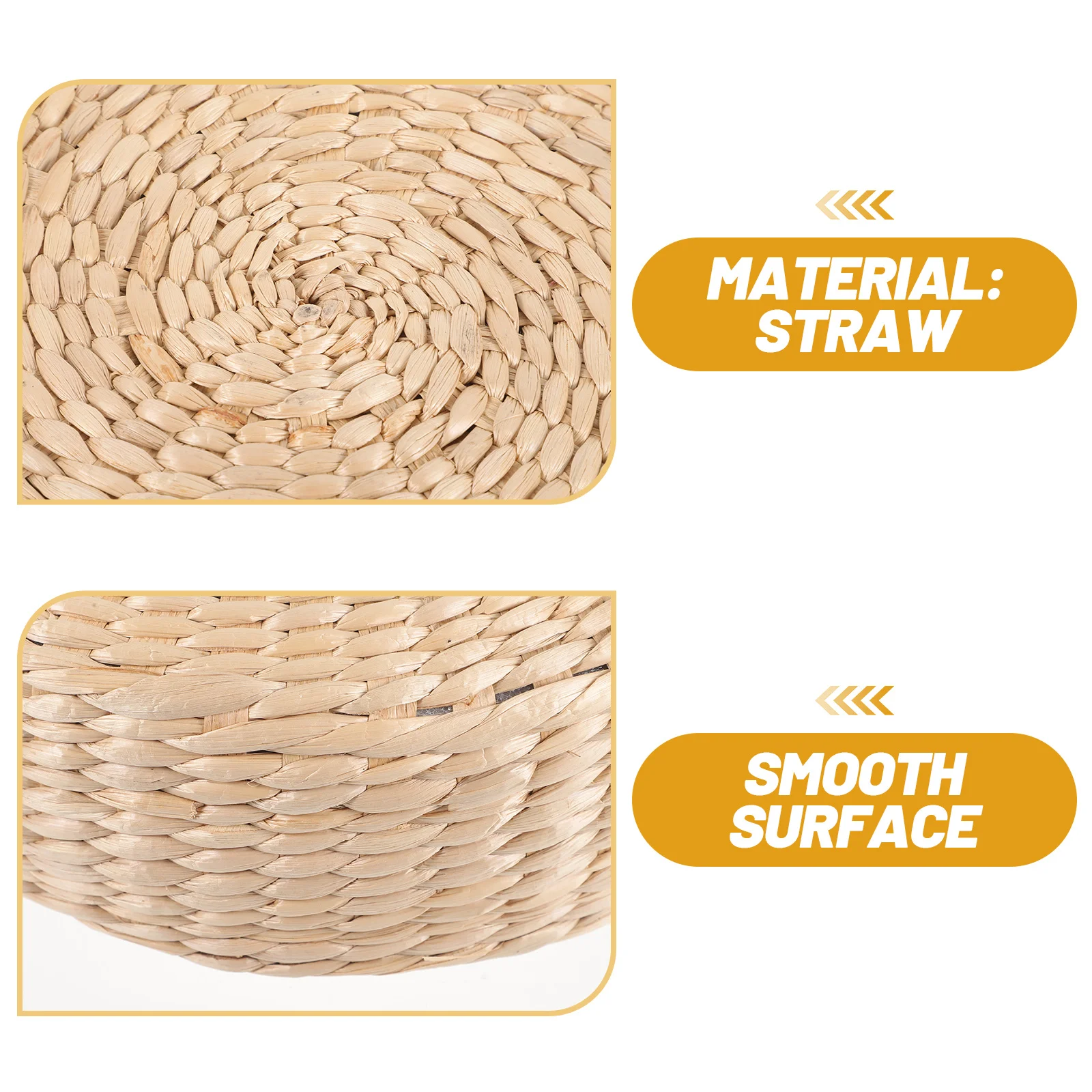 

Woven Floor Pillow Round Straw Cushion Comfortable Seating Pad Natural Appearance Detailed Workmanship Home Use