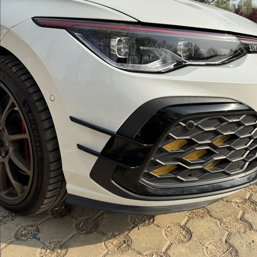 폭스바겐 VW 골프 8 MK8 Ⅷ GTI GTD GTE R-라인 투스크 스타일 프론트 범퍼 사이드 에어 벤트 립 스플리터 스포일러 카나드 ABS 썸네일 2