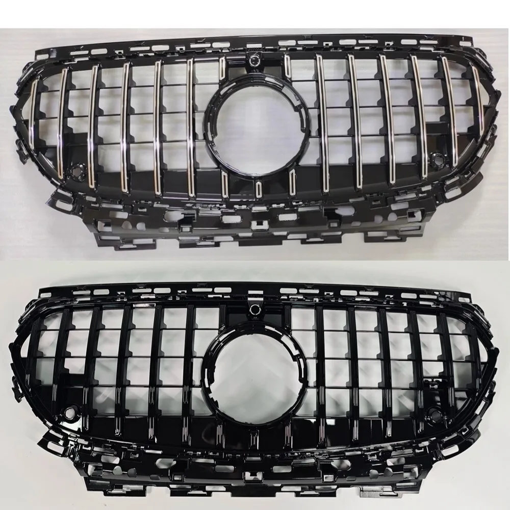 For Mercedes E-Class W214 S214 2024-2025 Front Grill Radiator Grille ABS Gloss Black Chrome Trim Bumper Mesh Panel Replacement