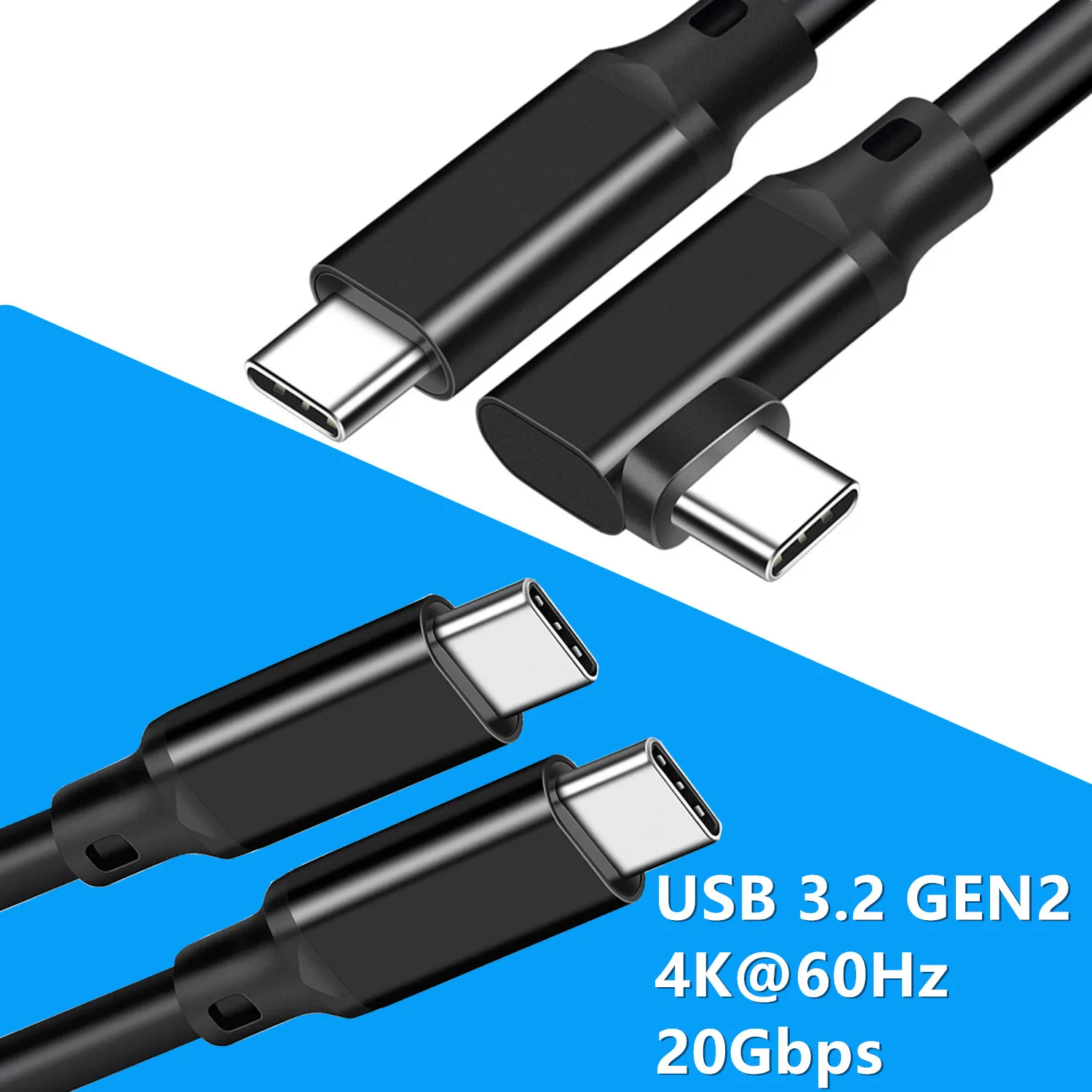 USB C Cable 20Gbps Data Transfer 3FT USB-C 3.2 Gen 2 Cable 4K 60Hz Video Monitor Cord 5A 100W PD Type C Fast Charge Compatible